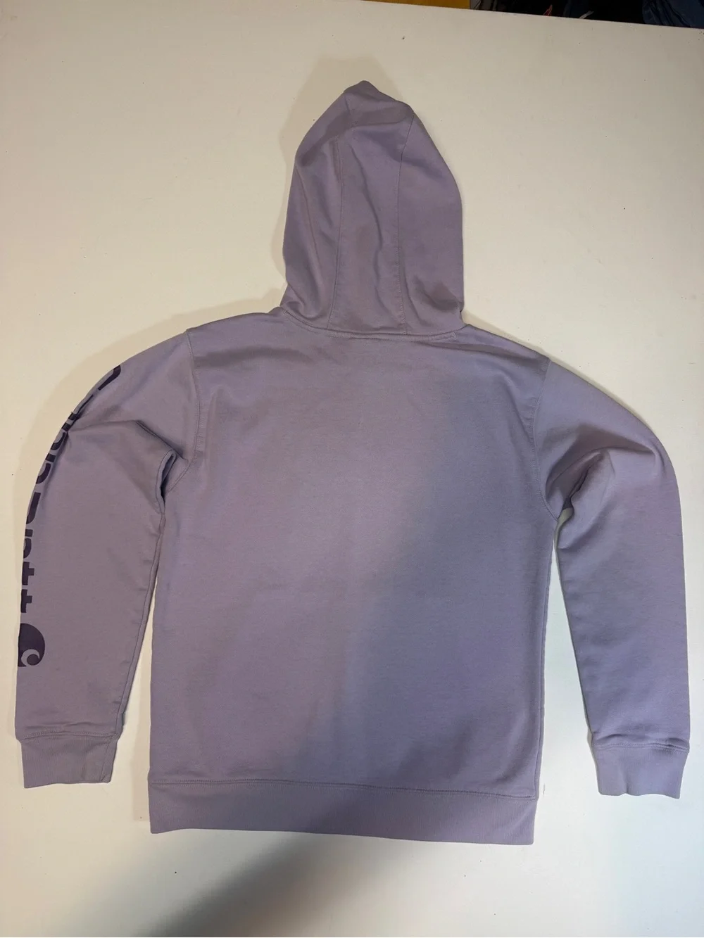 Carhartt Kids Lavender Pullover Hoodie with Sleeve Logo